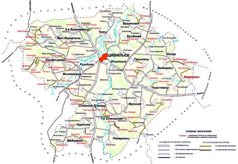 Карта аликовского района чувашской республики