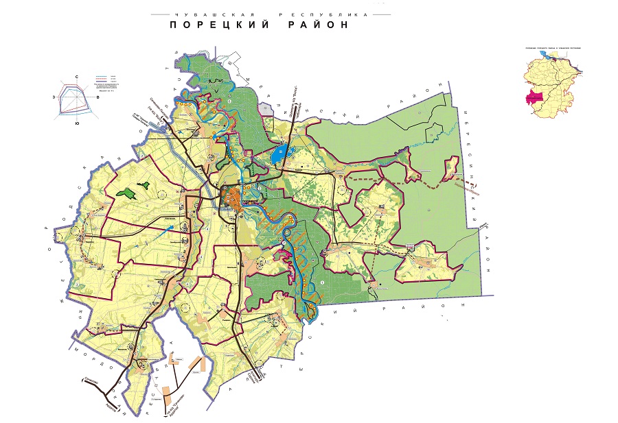 Карта порецкий район чувашия