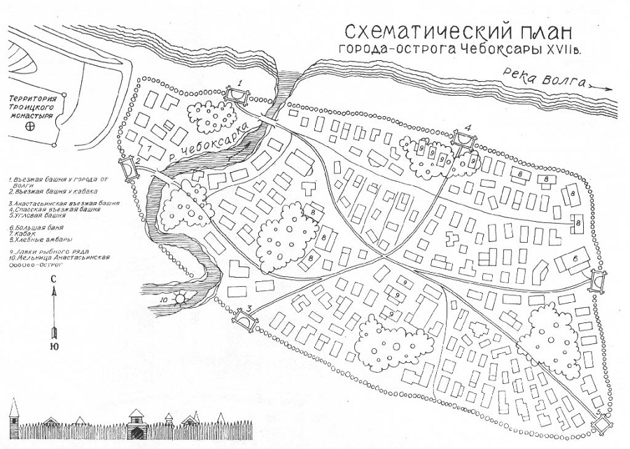 Карта чувашии 19 века